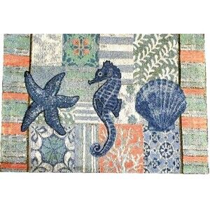 Windham Starfish Sea Horse Shell Placemats Tapestry Beach Summer Home Set of 4